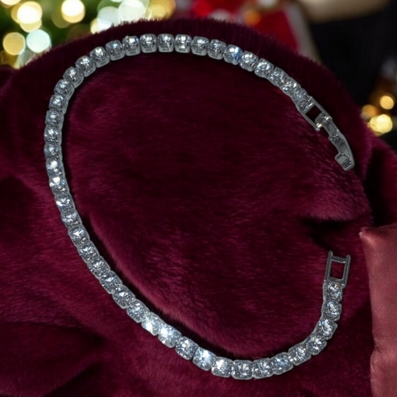 925 Sterling Silver CZ Diamond Tennis Bracelet - Picture 3 of 13